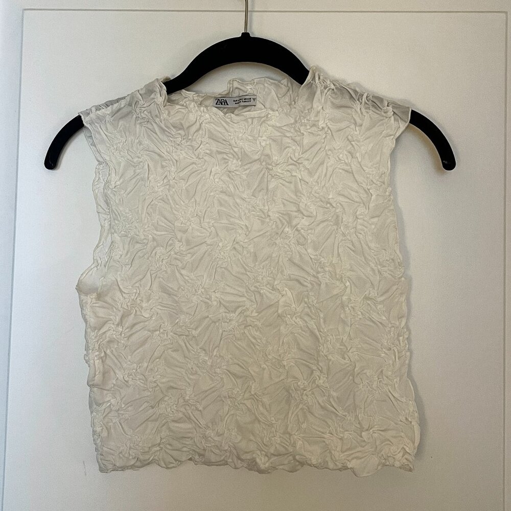 ZARA White Textured Top - S